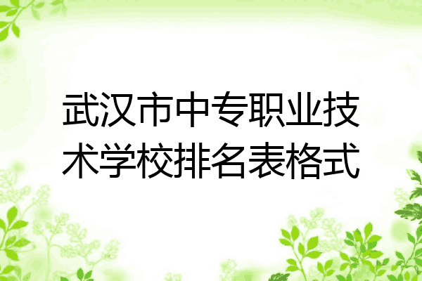武汉市中专职业技术学校排名表格式