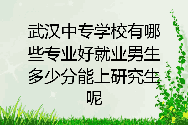武汉中专学校有哪些专业好就业男生多少分能上研究生呢