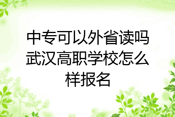 中专可以外省读吗武汉高职学校怎么样报名