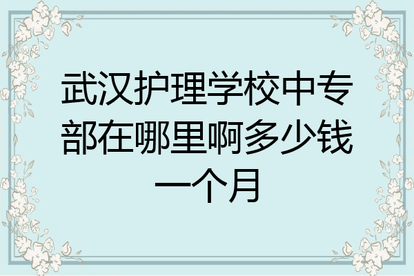 武汉护理学校中专部在哪里啊多少钱一个月