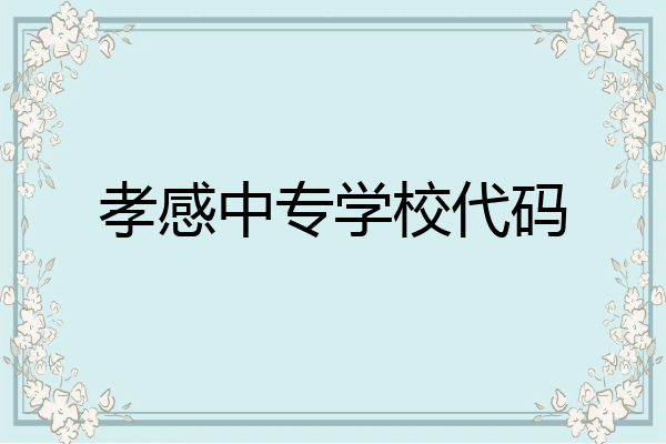 孝感中专学校代码