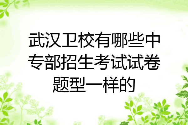 武汉卫校有哪些中专部招生考试试卷题型一样的