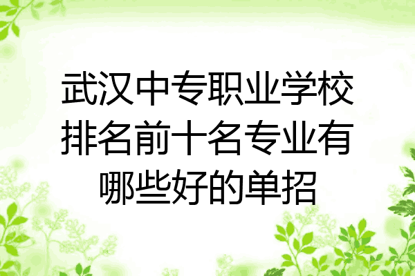 武汉中专职业学校排名前十名专业有哪些好的单招
