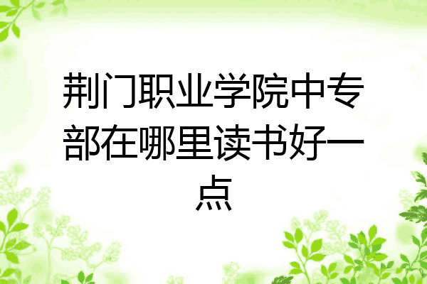 荆门职业学院中专部在哪里读书好一点