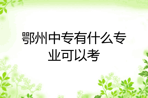 鄂州中专有什么专业可以考