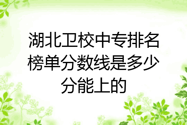 湖北卫校中专排名榜单分数线是多少分能上的