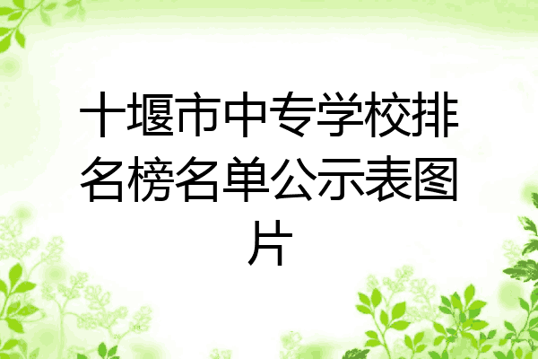十堰市中专学校排名榜名单公示表图片