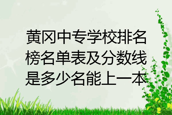 黄冈中专学校排名榜名单表及分数线是多少名能上一本