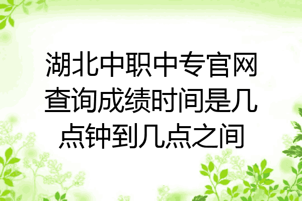 湖北中职中专官网查询成绩时间是几点钟到几点之间