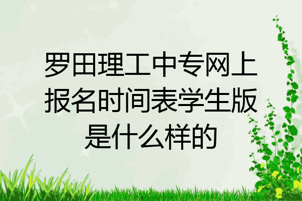 罗田理工中专网上报名时间表学生版是什么样的