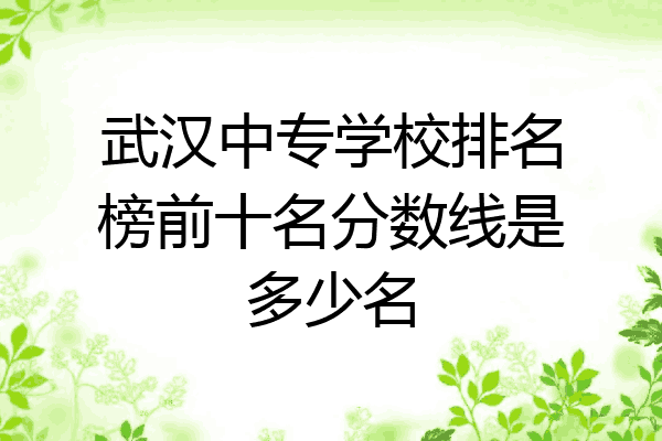 武汉中专学校排名榜前十名分数线是多少名