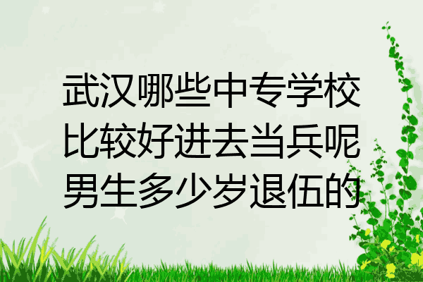 武汉哪些中专学校比较好进去当兵呢男生多少岁退伍的