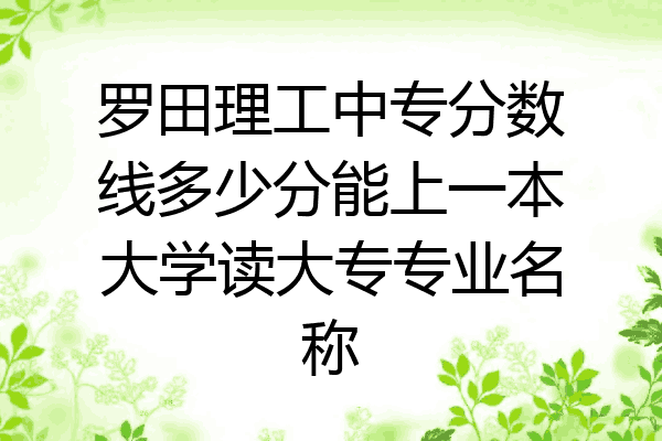 罗田理工中专分数线多少分能上一本大学读大专专业名称
