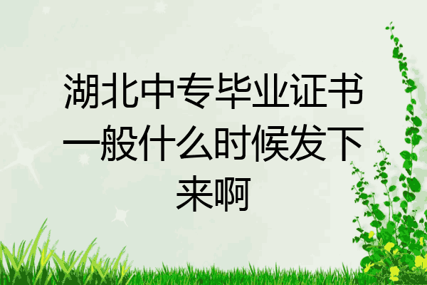 湖北中专毕业证书一般什么时候发下来啊