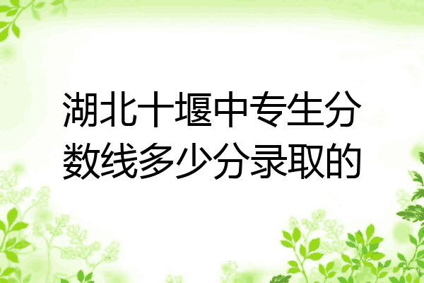 湖北十堰中专生分数线多少分录取的