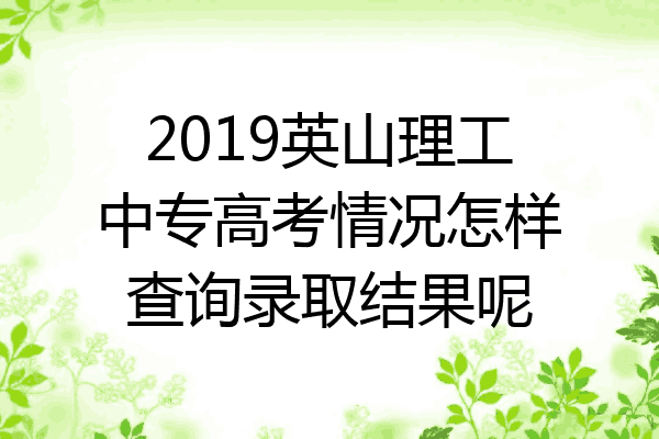 2019英山理工中专高考情况怎样查询录取结果呢