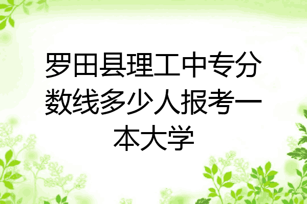 罗田县理工中专分数线多少人报考一本大学