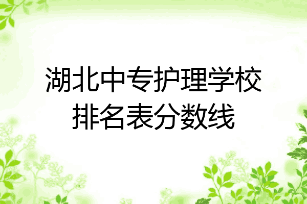 湖北中专护理学校排名表分数线