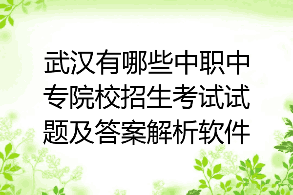 武汉有哪些中职中专院校招生考试试题及答案解析软件