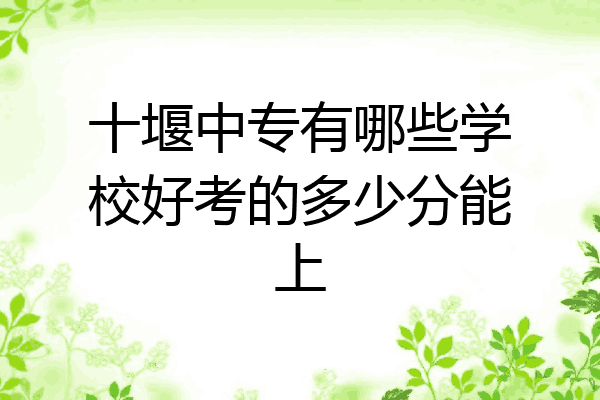 十堰中专有哪些学校好考的多少分能上