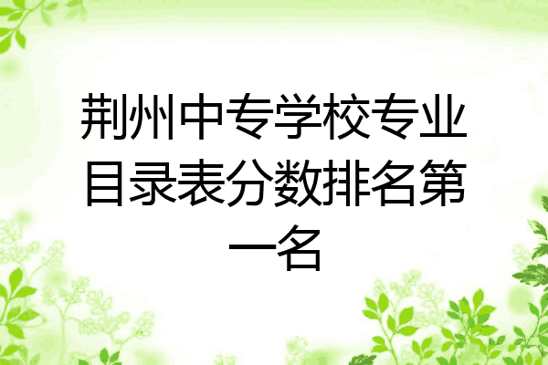 荆州中专学校专业目录表分数排名第一名