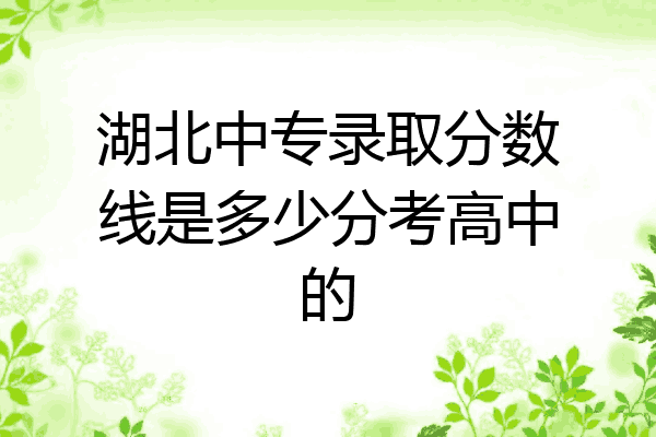 湖北中专录取分数线是多少分考高中的
