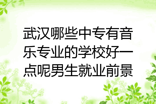 武汉哪些中专有音乐专业的学校好一点呢男生就业前景