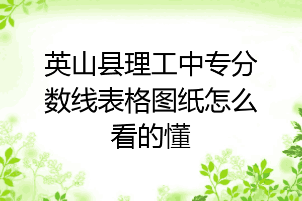 英山县理工中专分数线表格图纸怎么看的懂