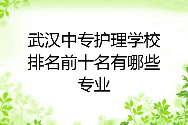 武汉中专护理学校排名前十名有哪些专业