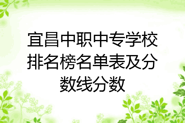 宜昌中职中专学校排名榜名单表及分数线分数