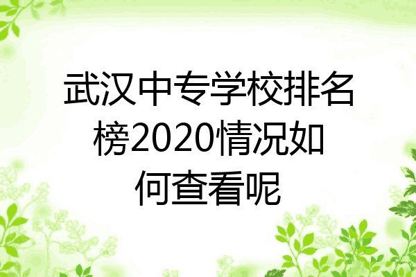 武汉中专学校排名榜2020情况如何查看呢