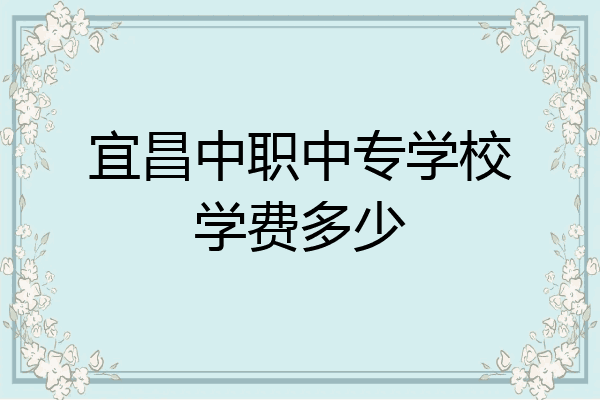 宜昌中职中专学校学费多少