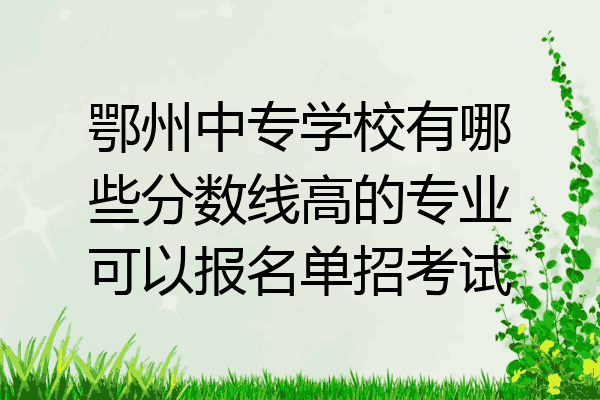 鄂州中专学校有哪些分数线高的专业可以报名单招考试