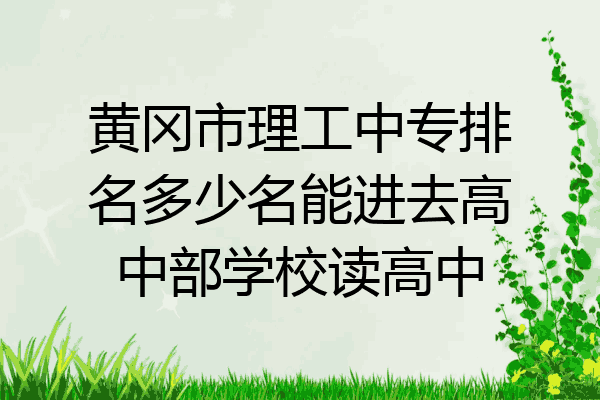 黄冈市理工中专排名多少名能进去高中部学校读高中