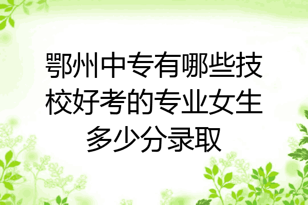 鄂州中专有哪些技校好考的专业女生多少分录取