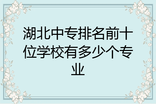湖北中专排名前十位学校有多少个专业