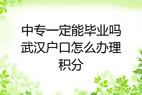 中专一定能毕业吗武汉户口怎么办理积分