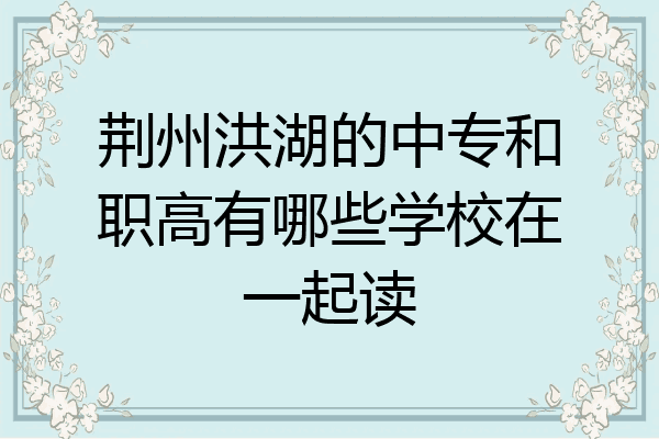 荆州洪湖的中专和职高有哪些学校在一起读