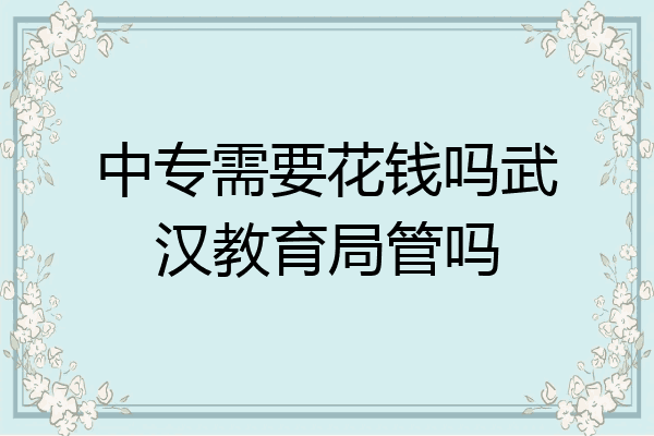 中专需要花钱吗武汉教育局管吗