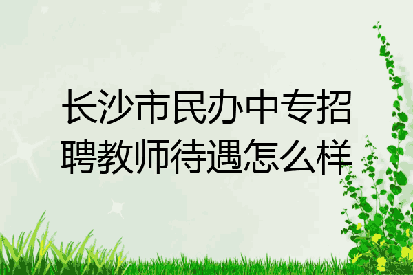 长沙市民办中专招聘教师待遇怎么样