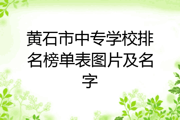 黄石市中专学校排名榜单表图片及名字