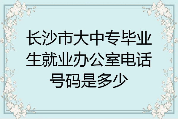 长沙市大中专毕业生就业办公室电话号码是多少
