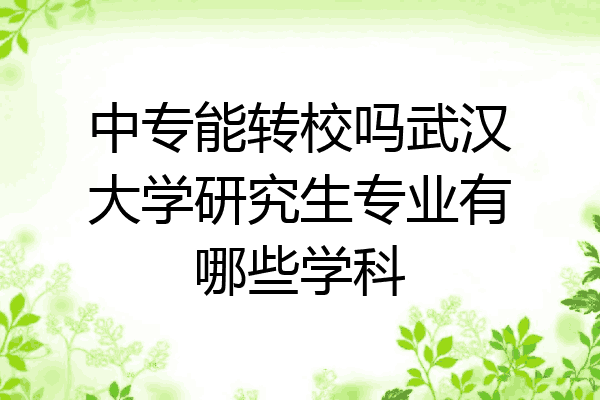 中专能转校吗武汉大学研究生专业有哪些学科