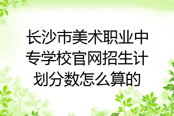 长沙市美术职业中专学校官网招生计划分数怎么算的