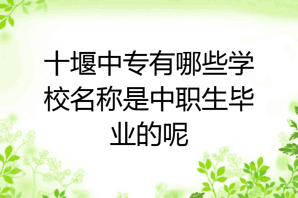 十堰中专有哪些学校名称是中职生毕业的呢