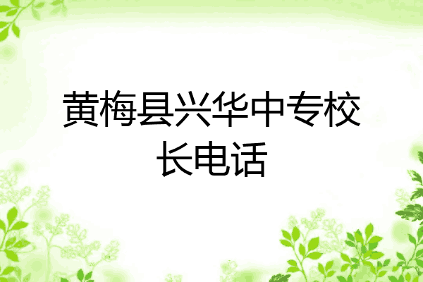 黄梅县兴华中专校长电话