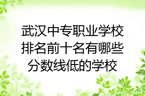 武汉中专职业学校排名前十名有哪些分数线低的学校