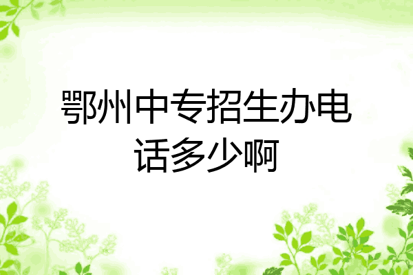 鄂州中专招生办电话多少啊