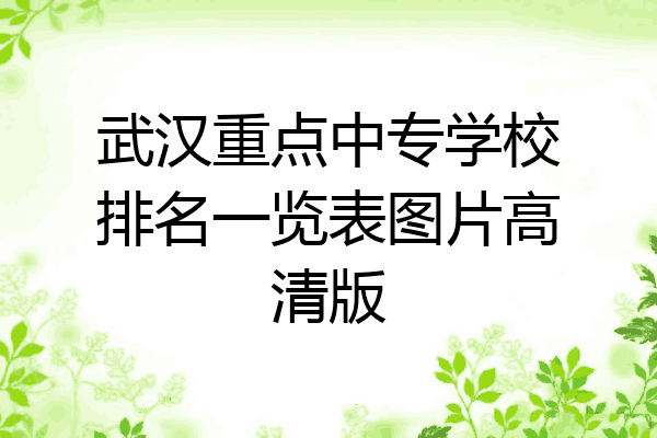 武汉重点中专学校排名一览表图片高清版