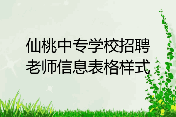 仙桃中专学校招聘老师信息表格样式